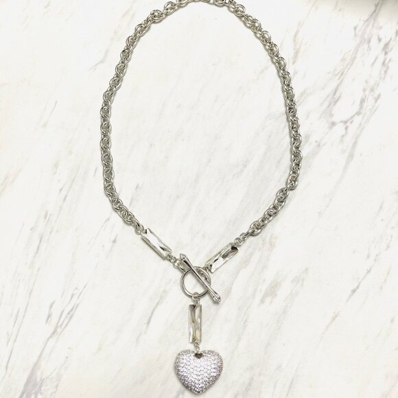 Anita K CZ Pave Crystal Heart Pendant - Picture 1 of 1